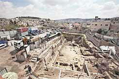 excavation right next to Silwan homes