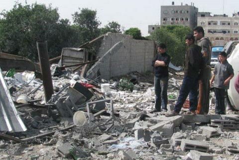 Remains of the destroyed Dalloul dairy plant, southern Gaza City (Rami Almeghari)